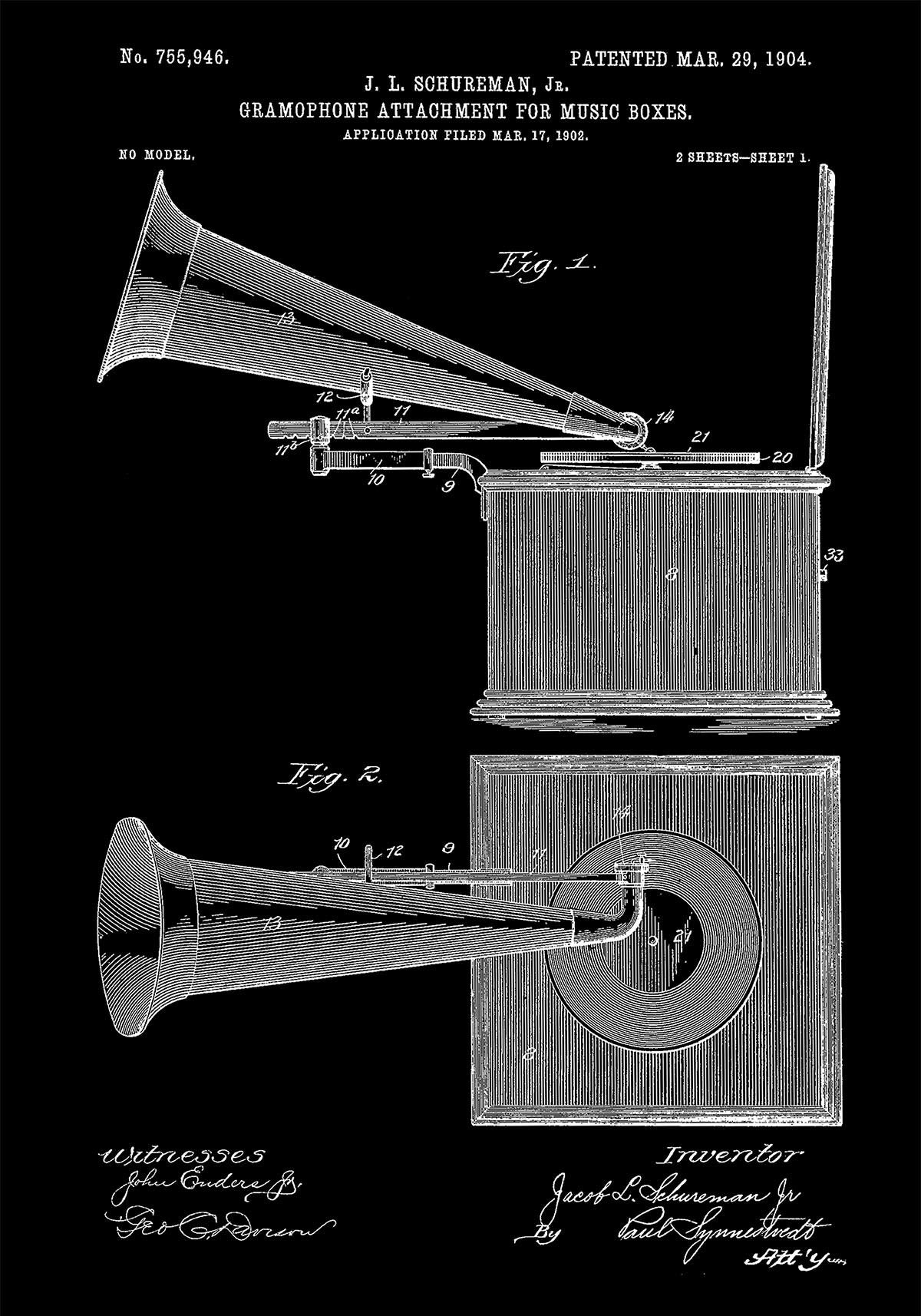 Gramophone Patent Poster