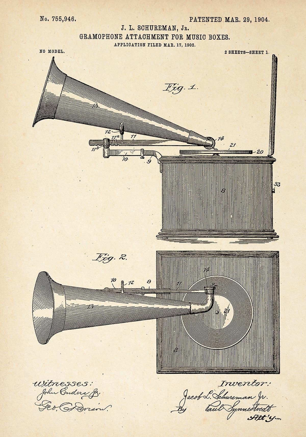 Gramophone Patent Poster