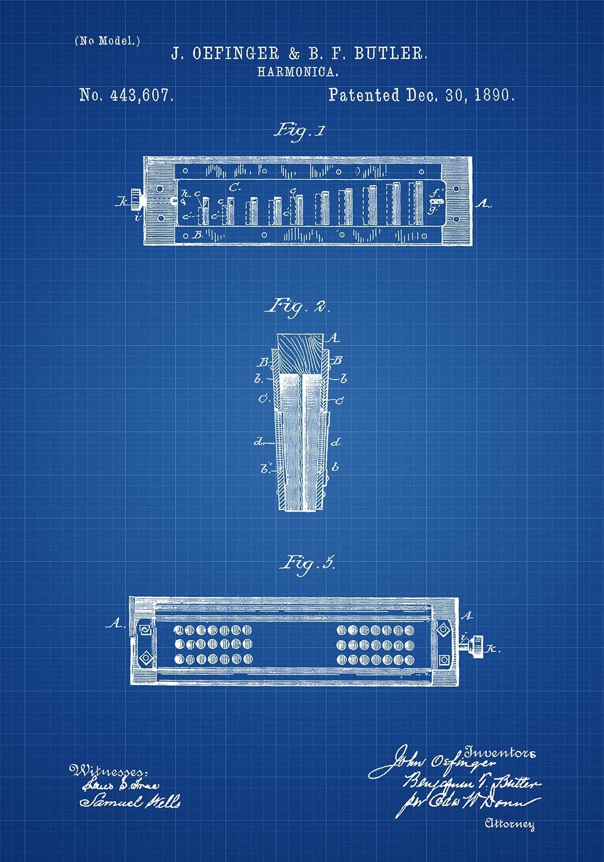 Harmonica Patent Poster