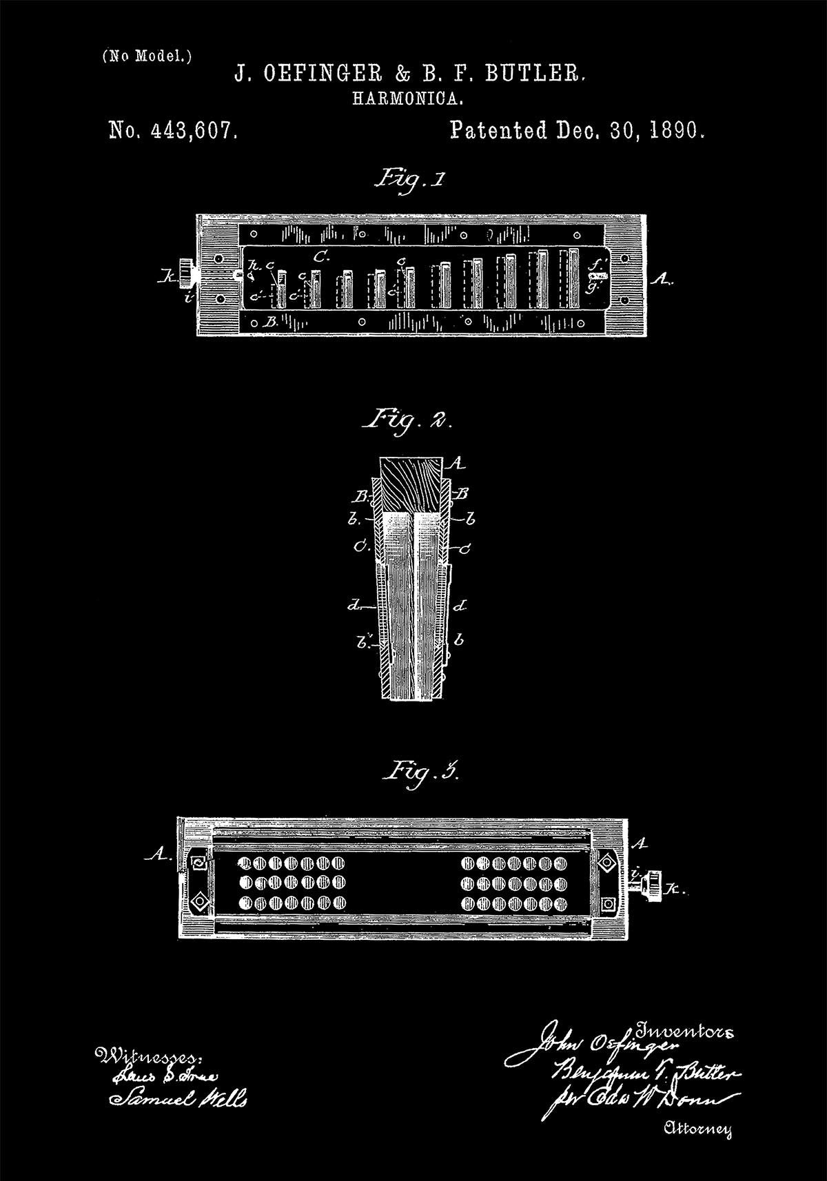 Harmonica Patent Poster