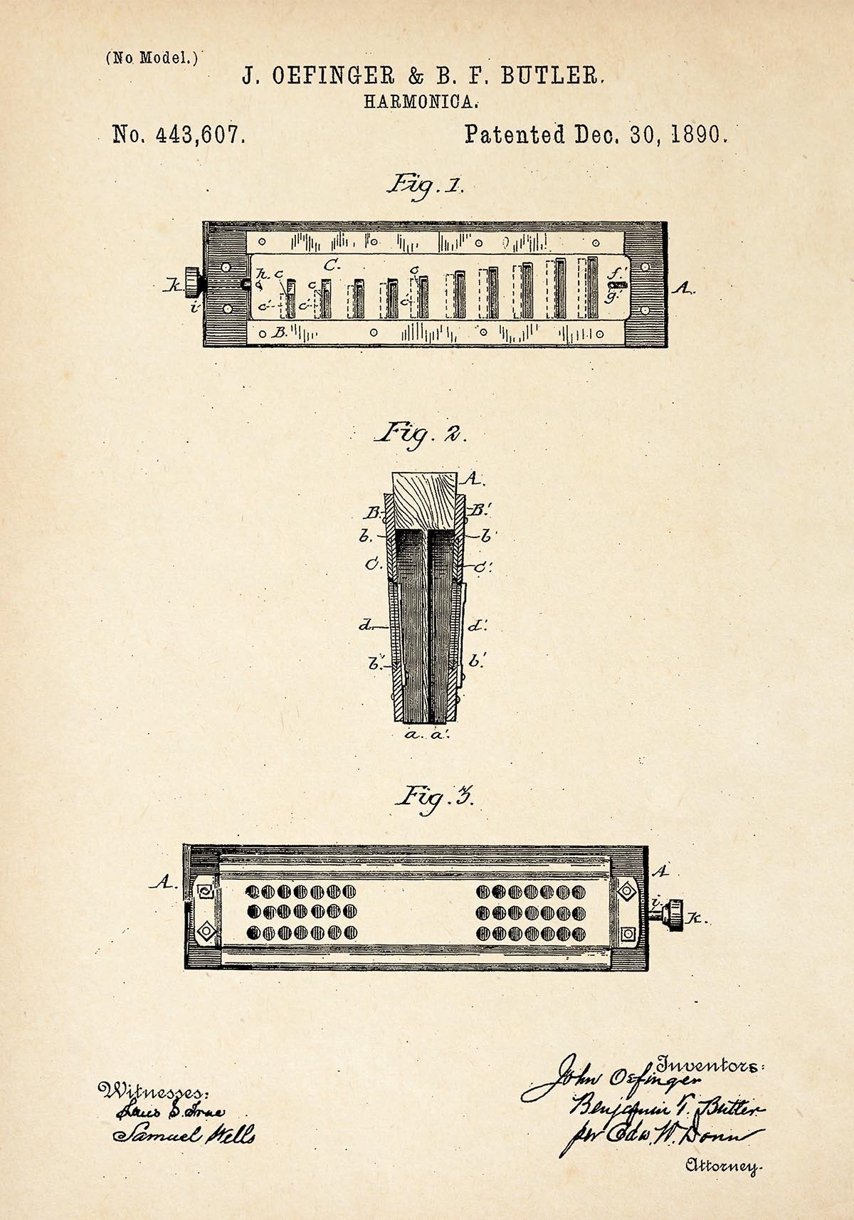 Harmonica Patent Poster