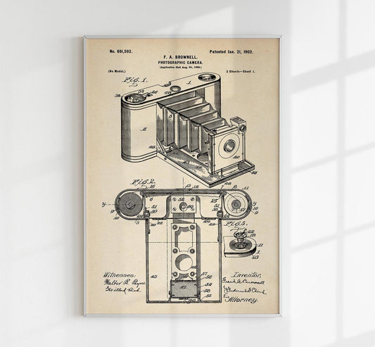 Photographic Camera Patent Poster
