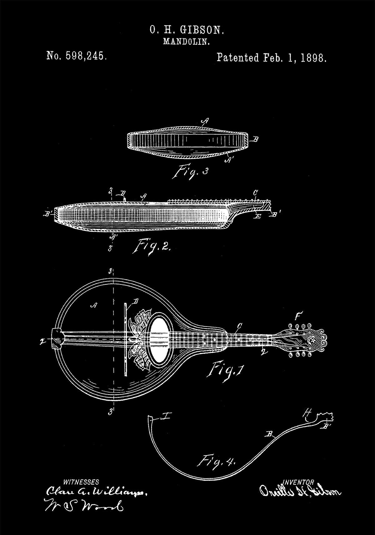 Mandolin Patent Poster