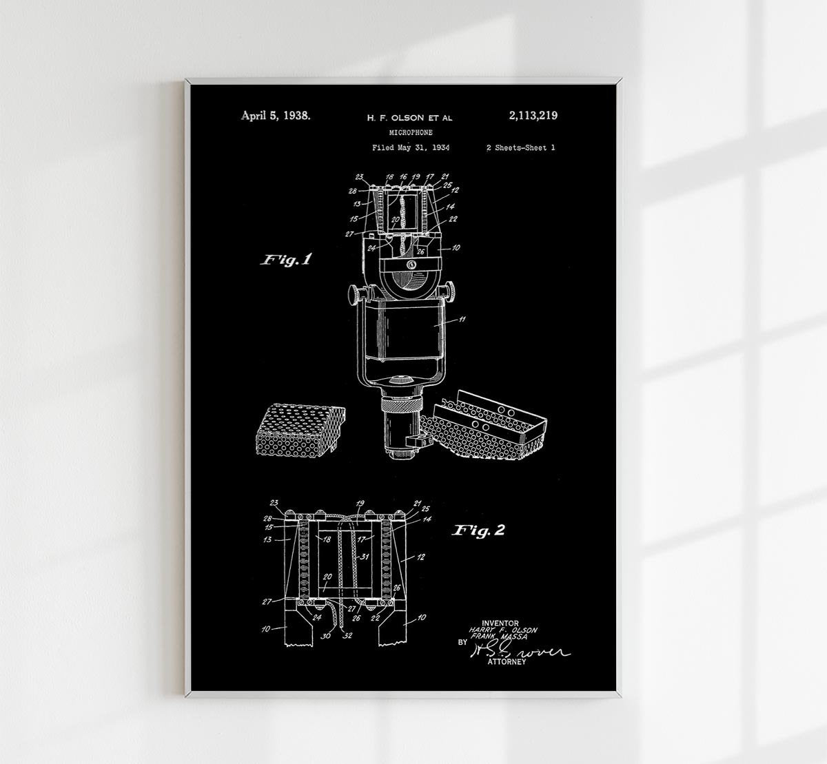 Microphone Patent Poster