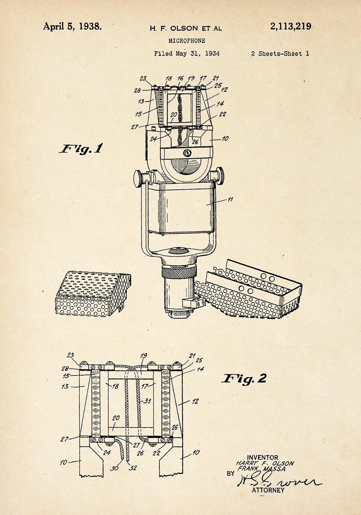 Microphone Patent Poster