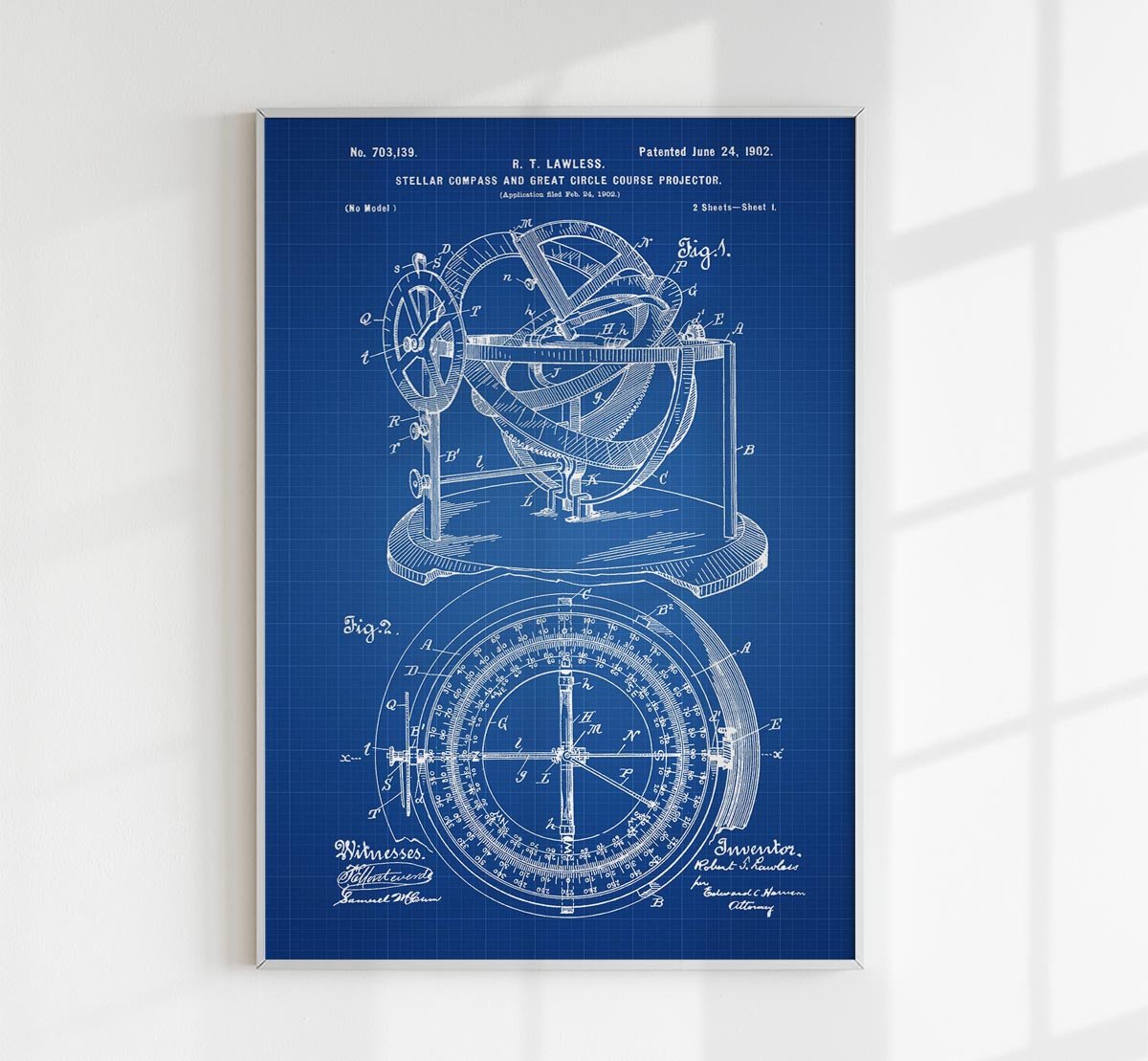 Stellar Compass Patent Poster