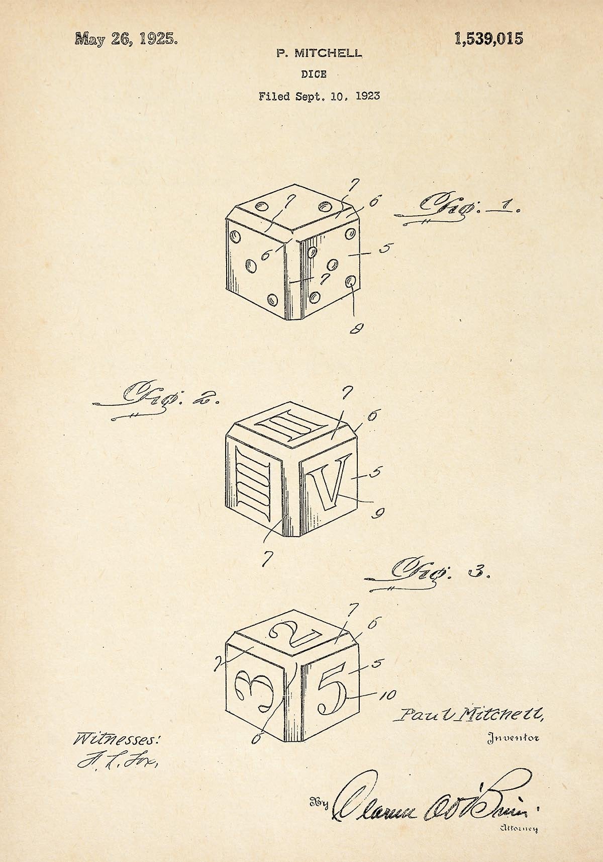 Dice Patent Poster