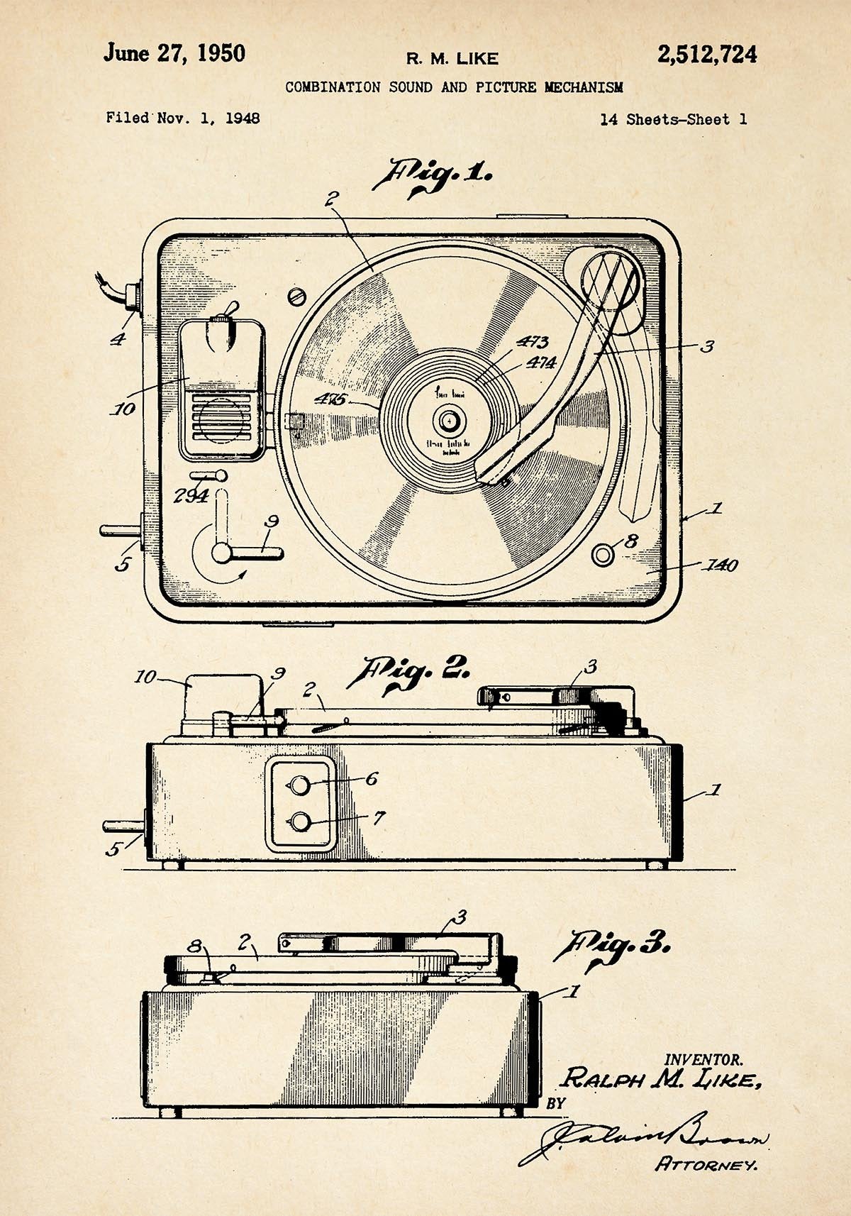 Turntable Patent Poster