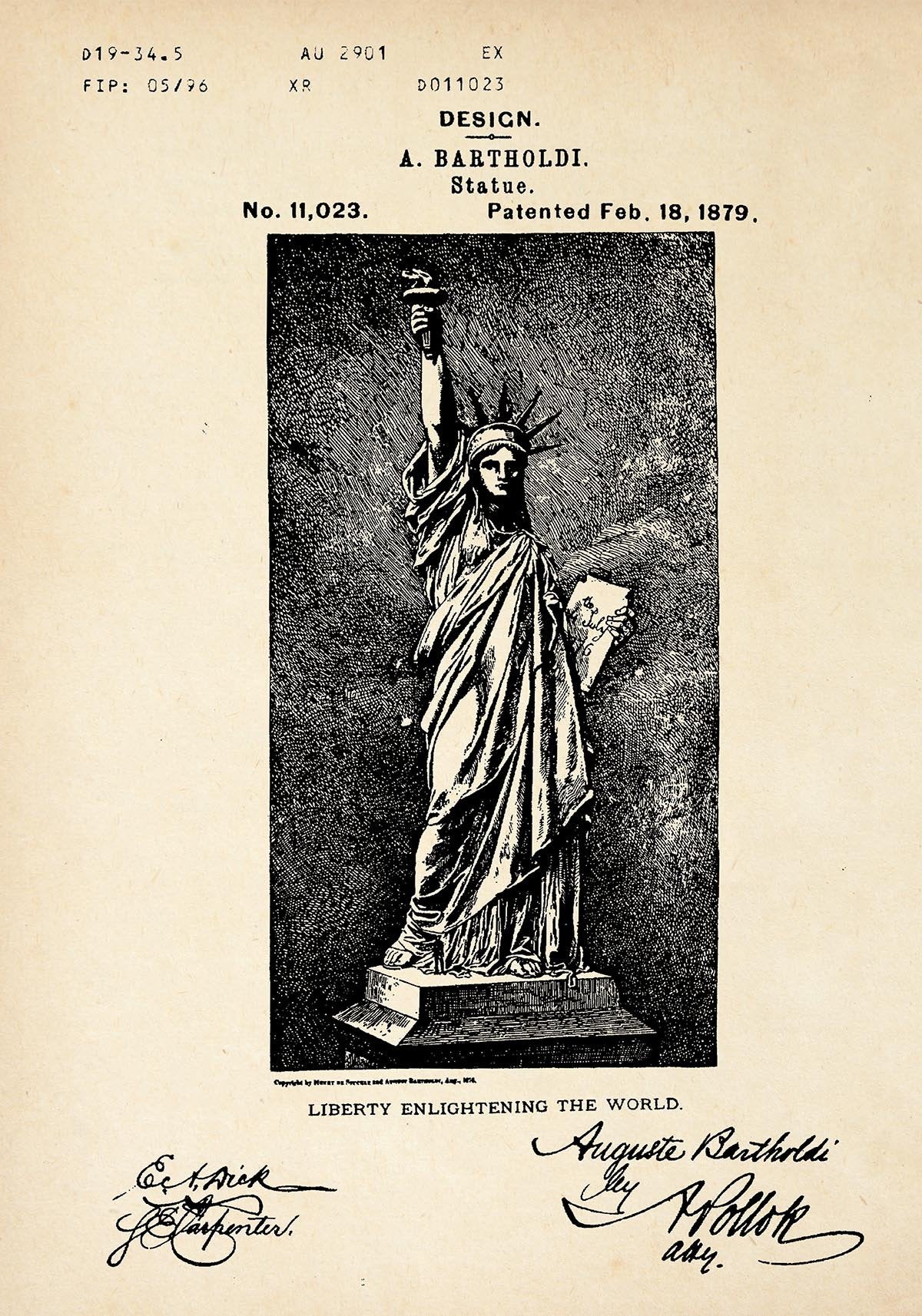Statue of Liberty Patent Poster