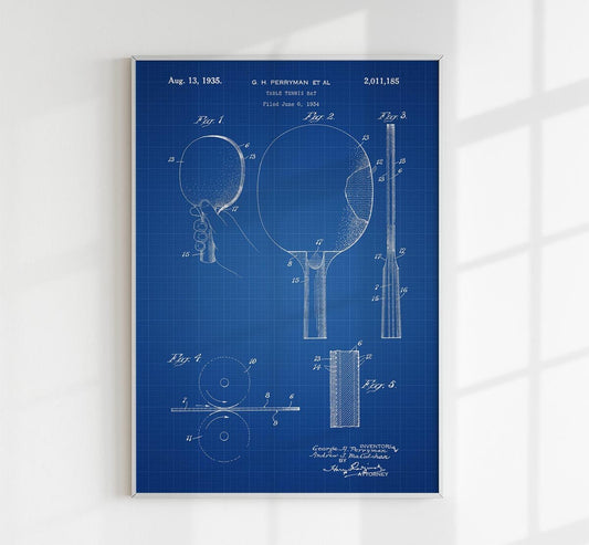Table Tennis Racket Patent Poster