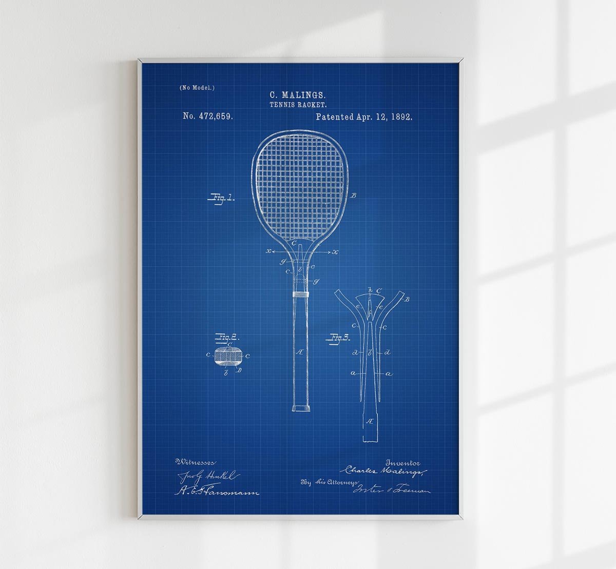 Tennis Racket Patent Poster