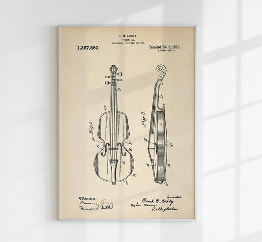 Violin Patent Poster