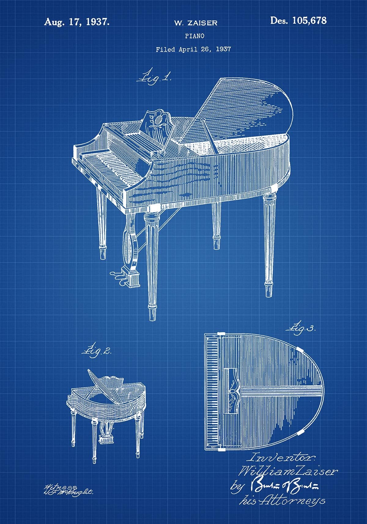 Piano Patent Poster