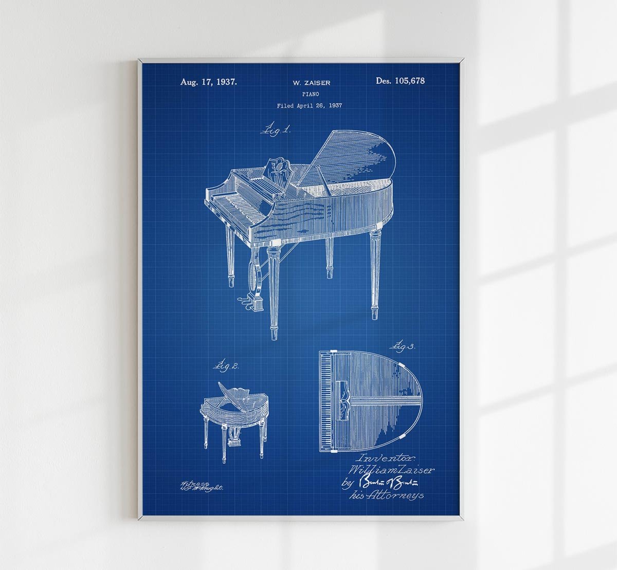 Piano Patent Poster