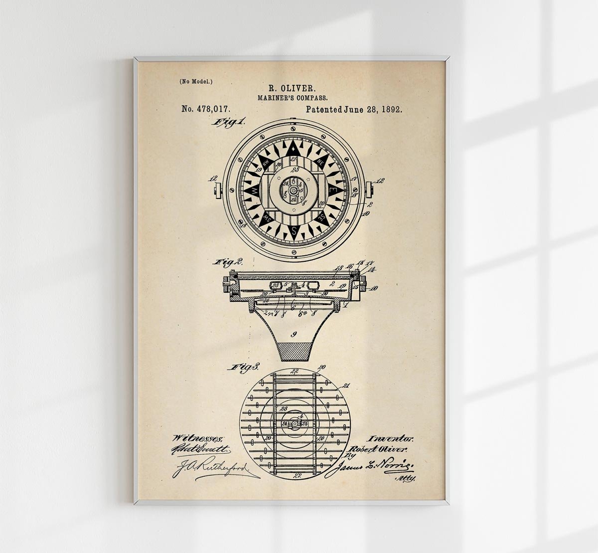 Mariner's Compass Patent Poster