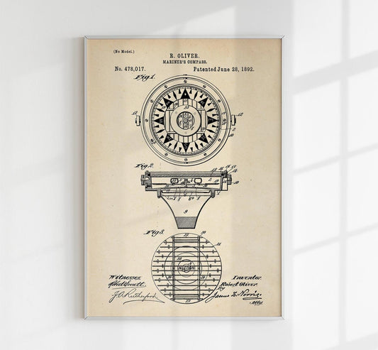 Mariner's Compass Patent Poster