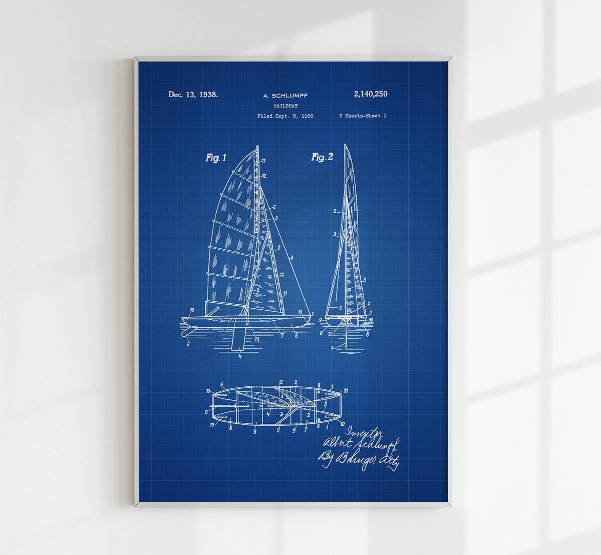 Sailboat Nr 1 Patent Poster