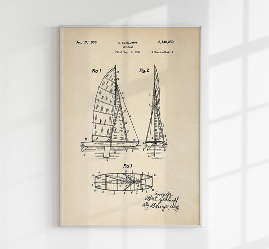 Sailboat Nr 1 Patent Poster
