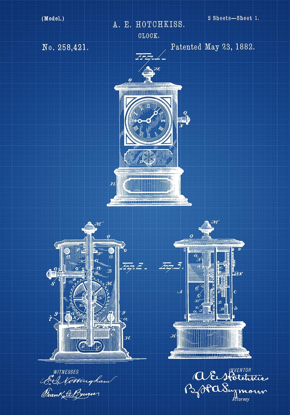 Clock Patent Poster