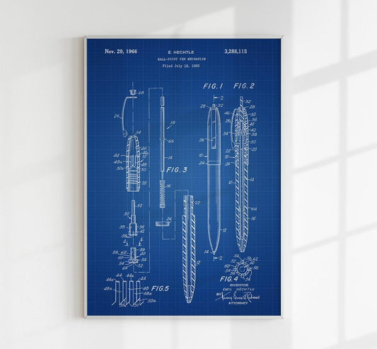 Ballpoint Pen Patent Poster