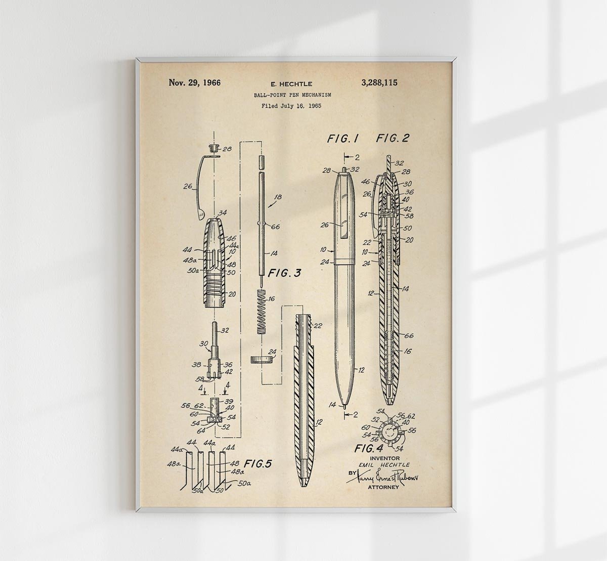 Ballpoint Pen Patent Poster