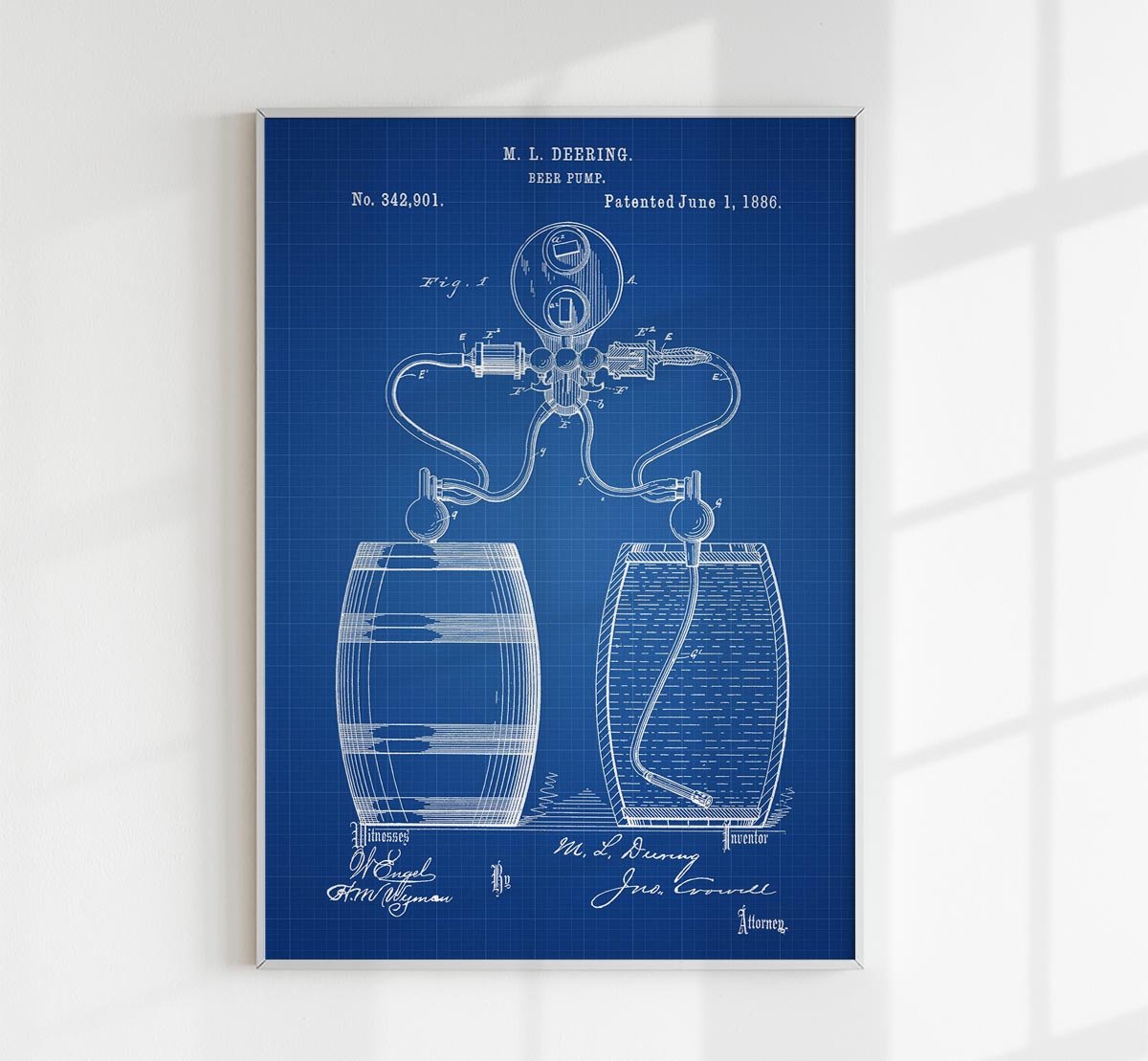 Beer Pump Patent Poster