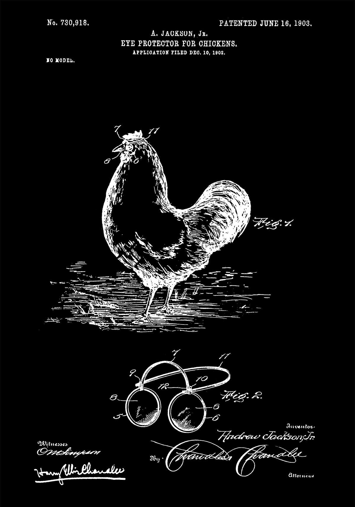 Chicken Eye Protector Patent Poster