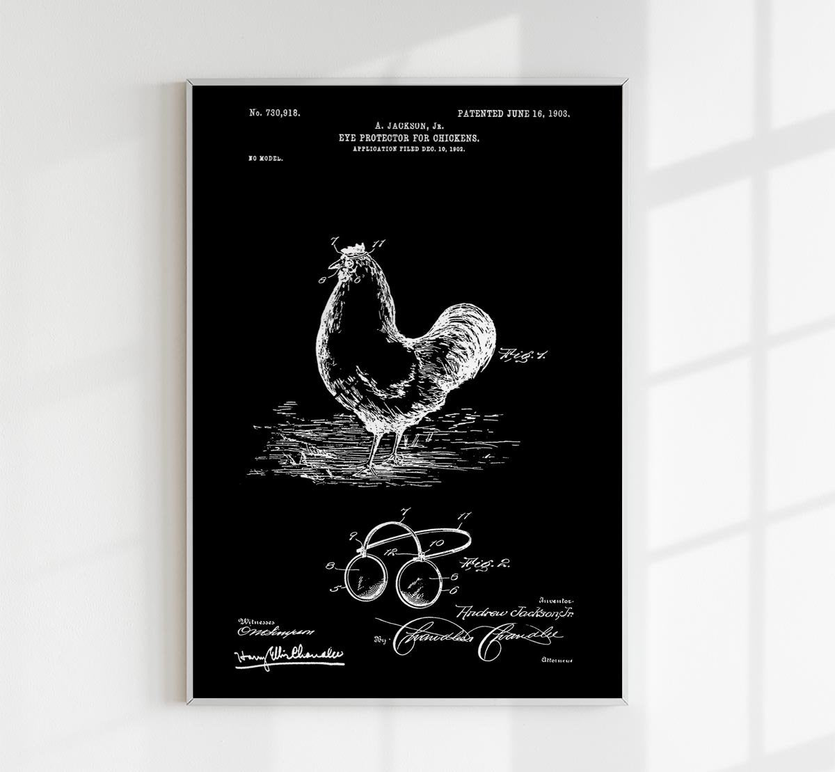 Chicken Eye Protector Patent Poster