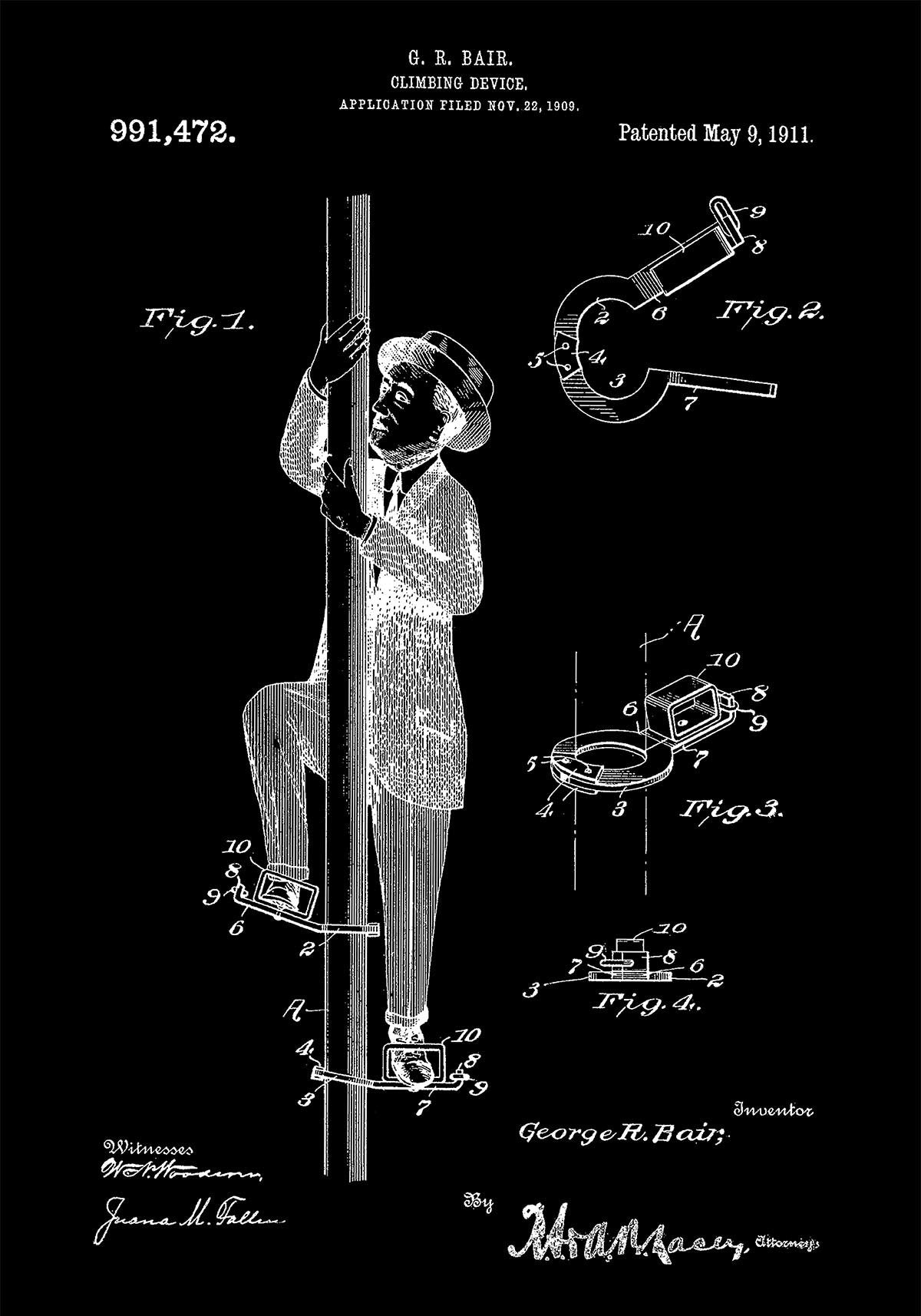 Climbing Device Patent Poster