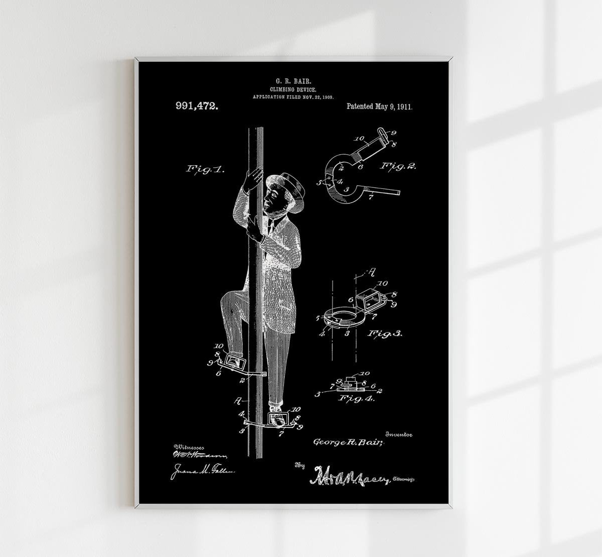 Climbing Device Patent Poster