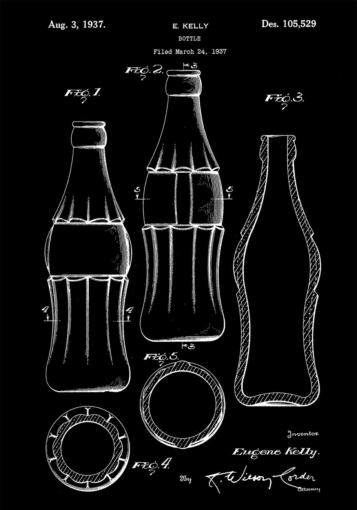Coca Cola Bottle Patent Poster
