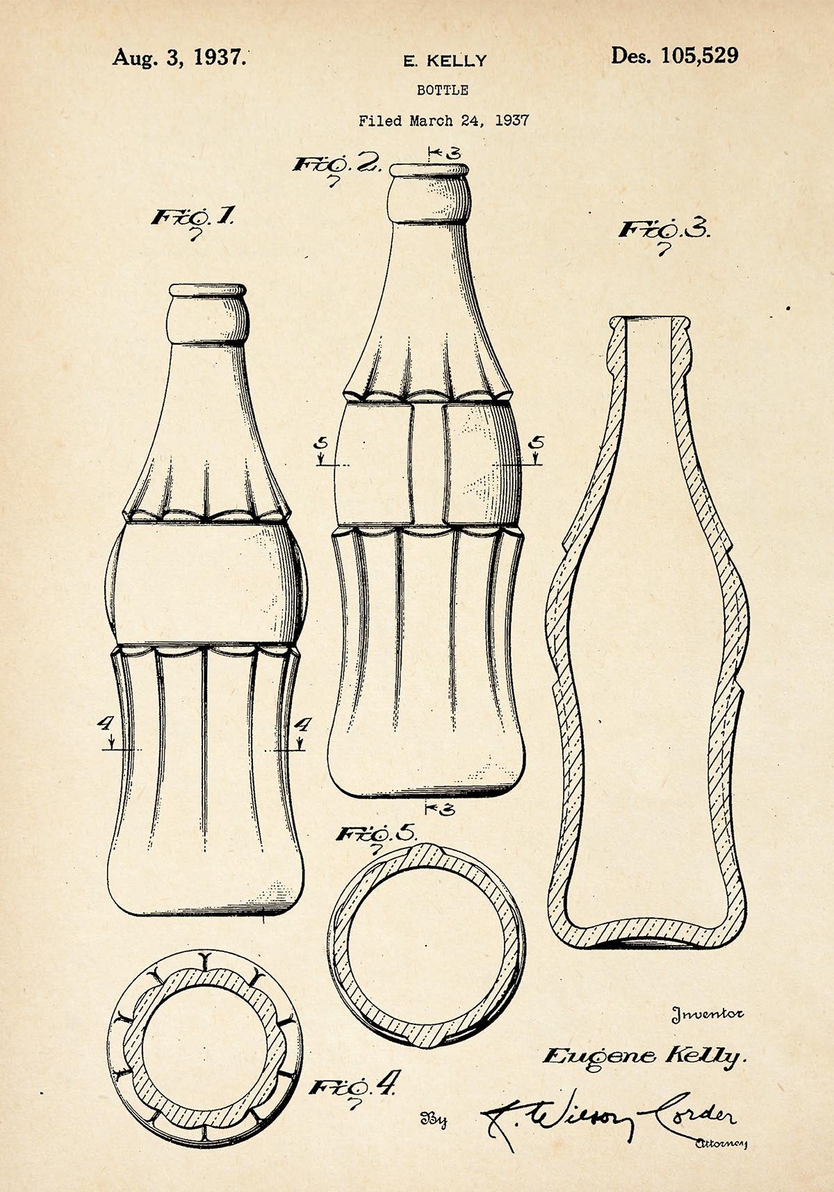Coca Cola Bottle Patent Poster