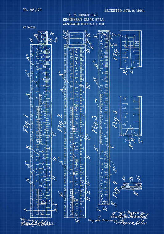 Engineers Ruler Patent Poster