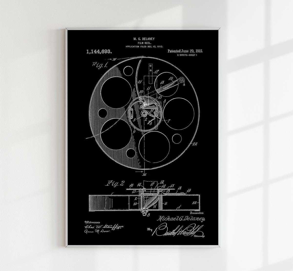 Film Reel Patent Poster