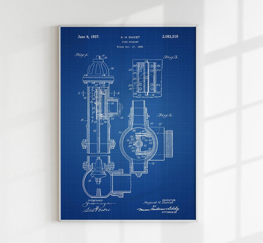Fire Hydrant Patent Poster