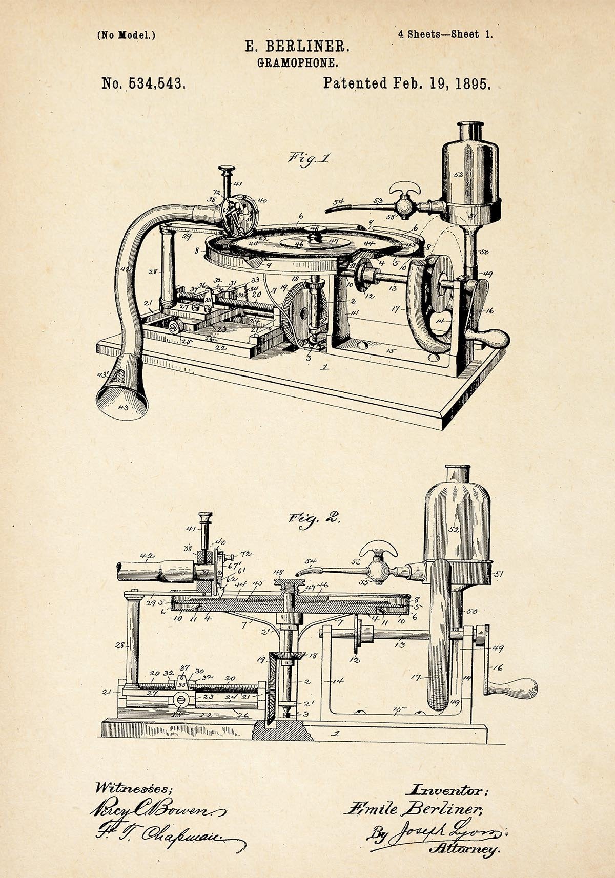 Gramophone Nr 2 Patent Poster