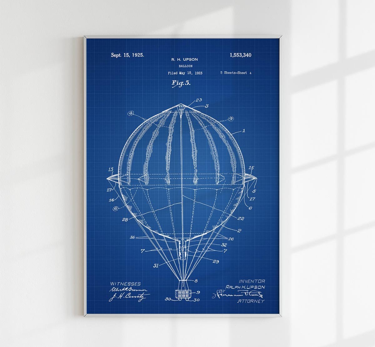 Hot Air Balloon Patent Poster
