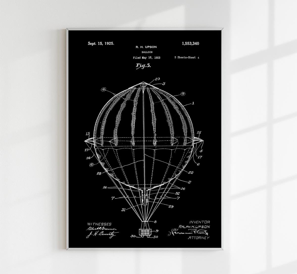 Hot Air Balloon Patent Poster