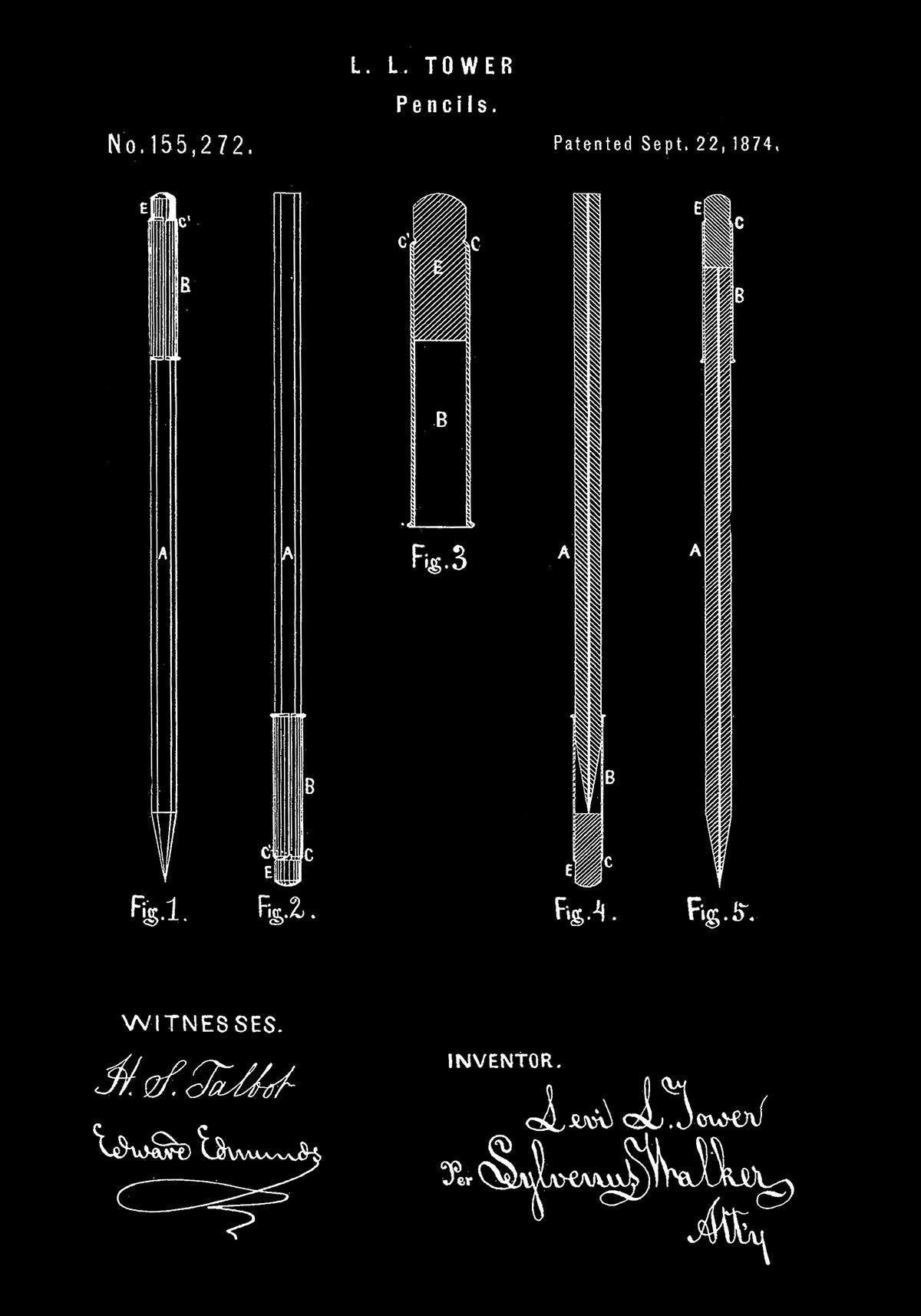 Pencils Patent Poster