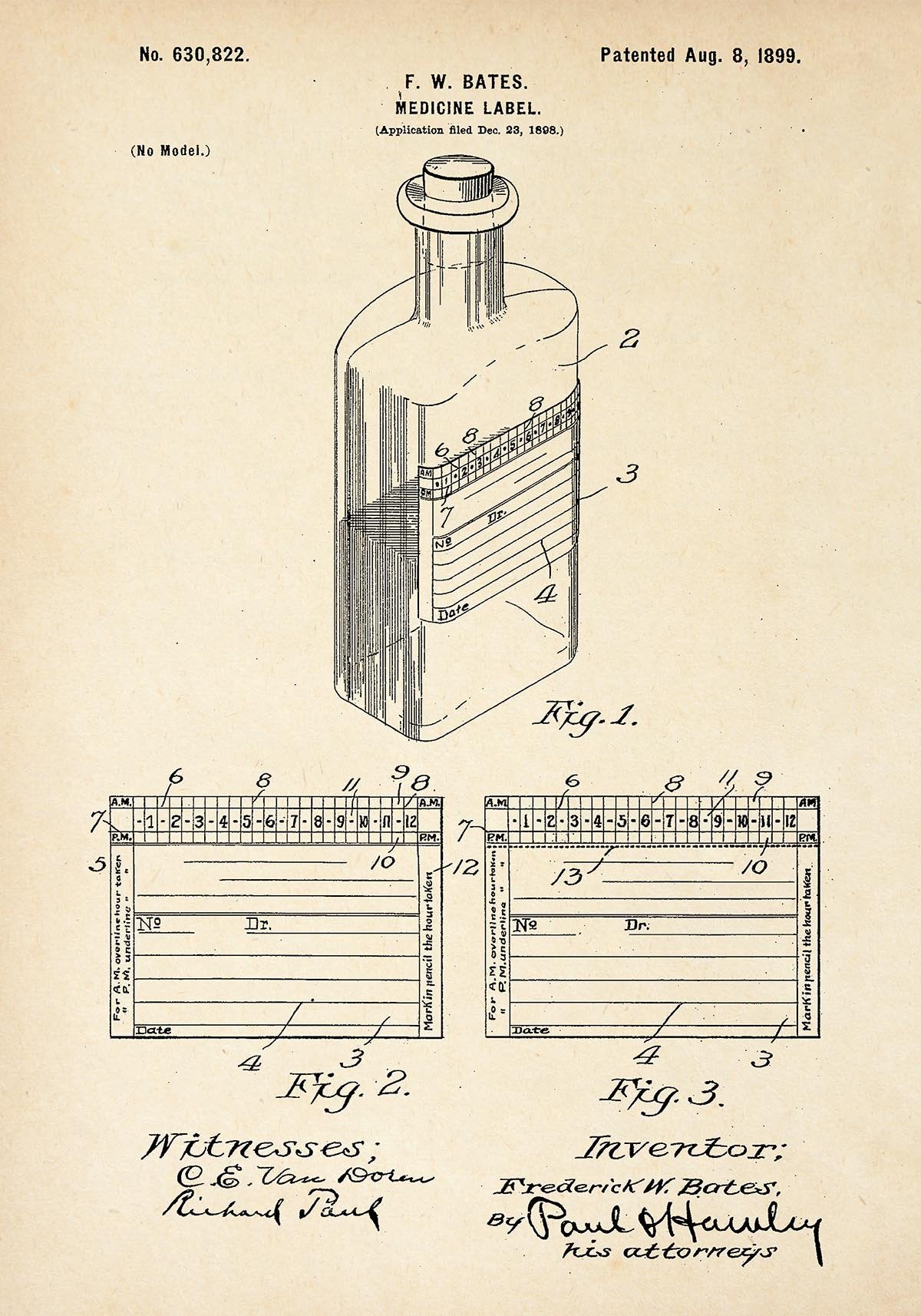Medicine Bottle Patent Poster