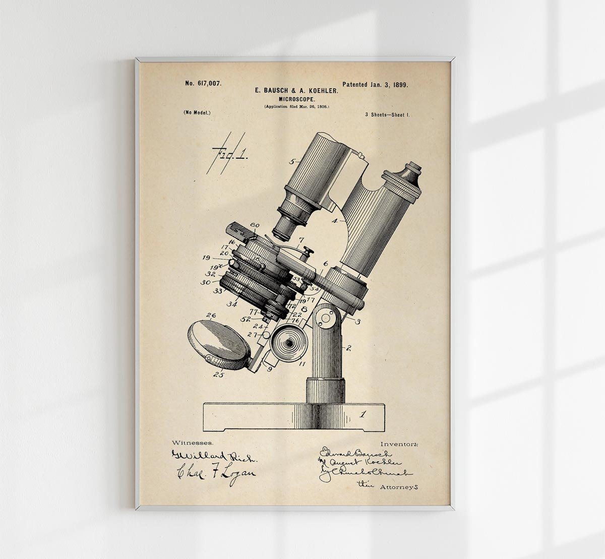 Microscope Patent Poster