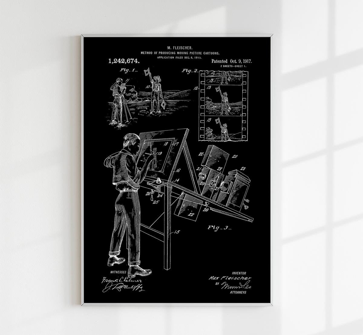Moving Picture Cartoons Patent Poster