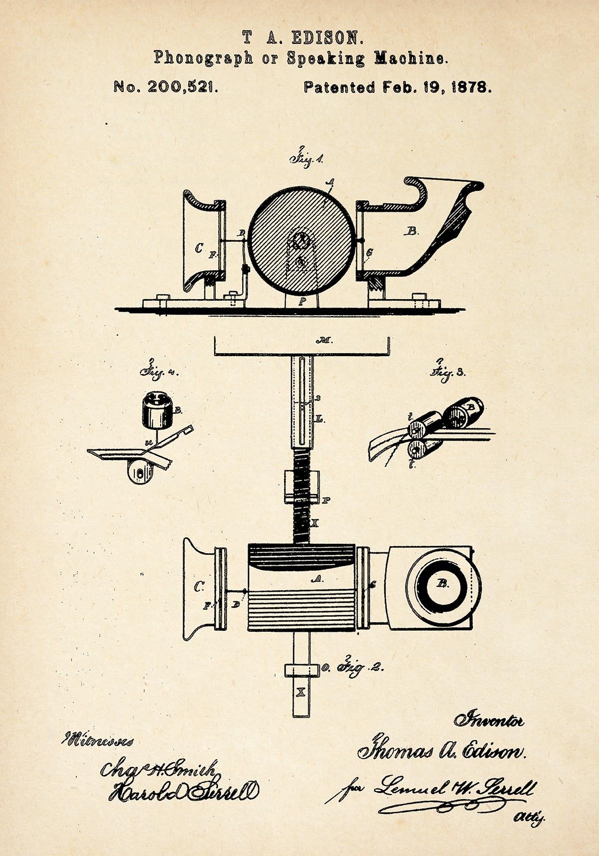Phonograph Patent Poster