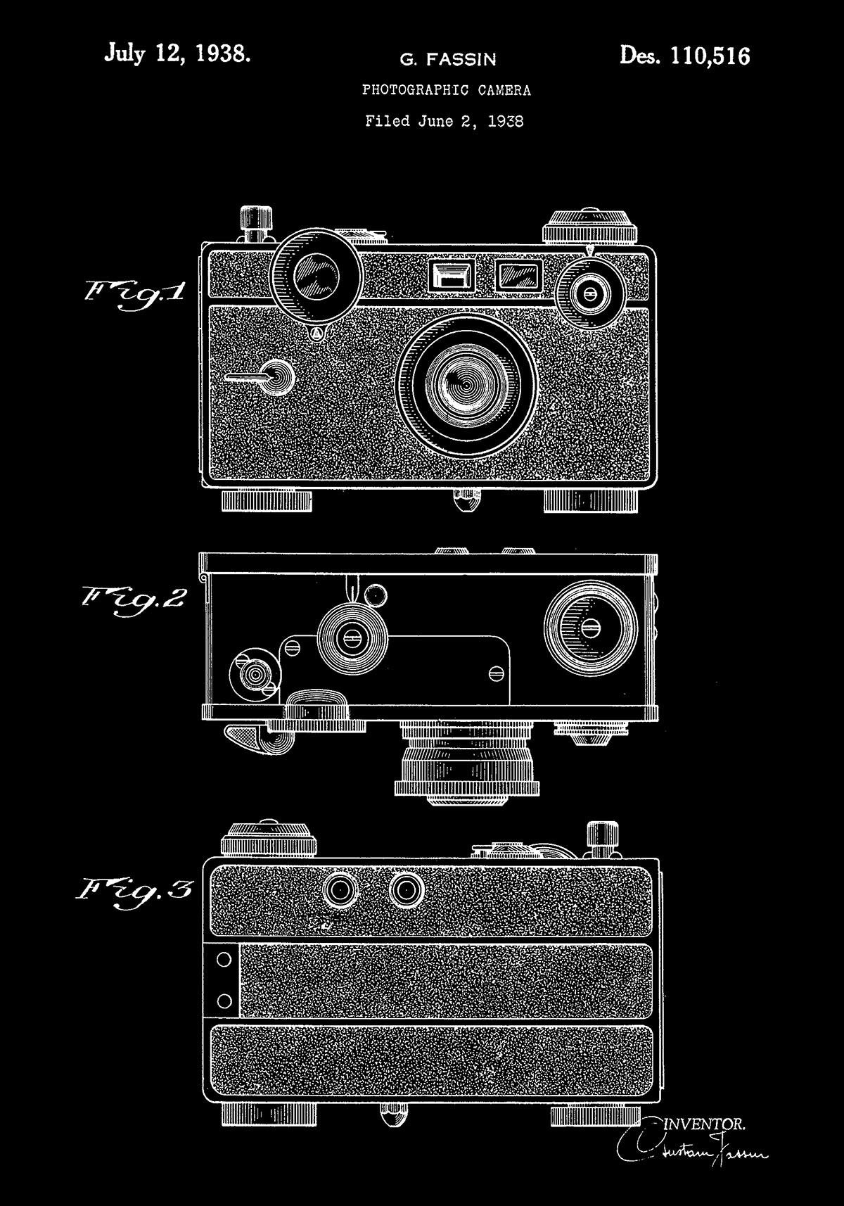 Photographic Camera Patent Poster