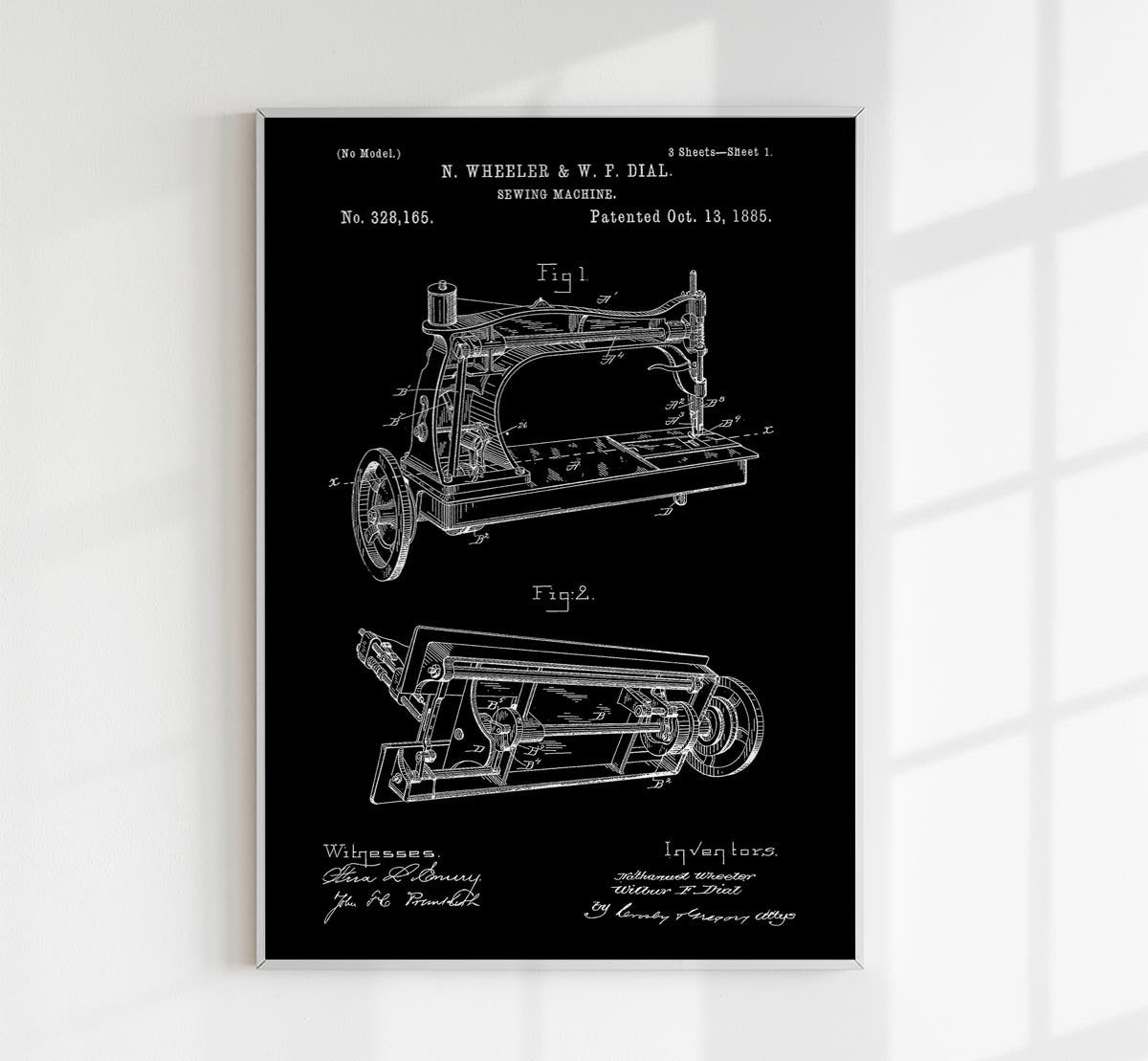 Sewing Machine Patent Poster