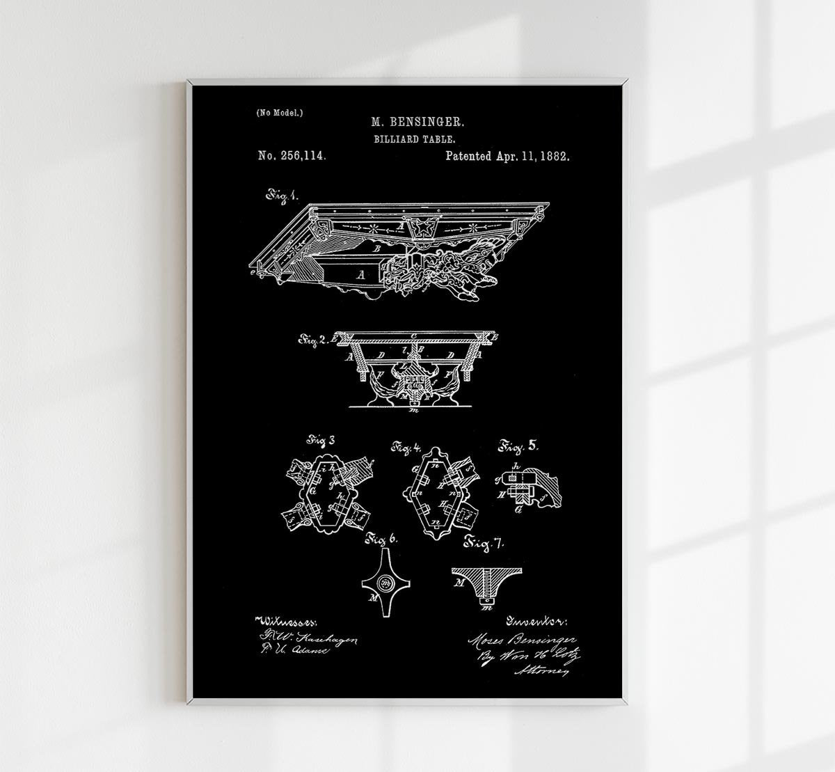 Billiard Table Patent Poster