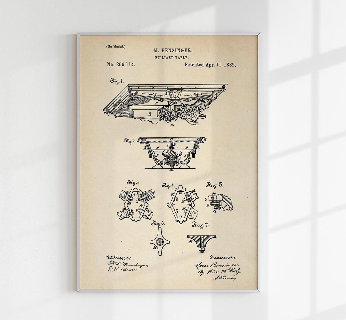 Billiard Table Patent Poster