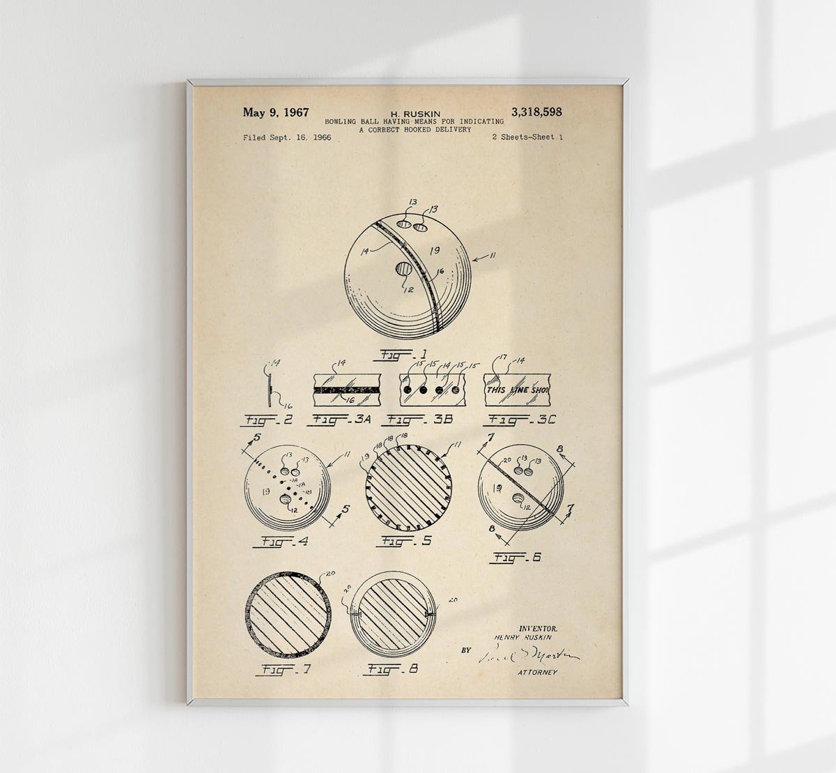 Bowling Ball Patent Poster
