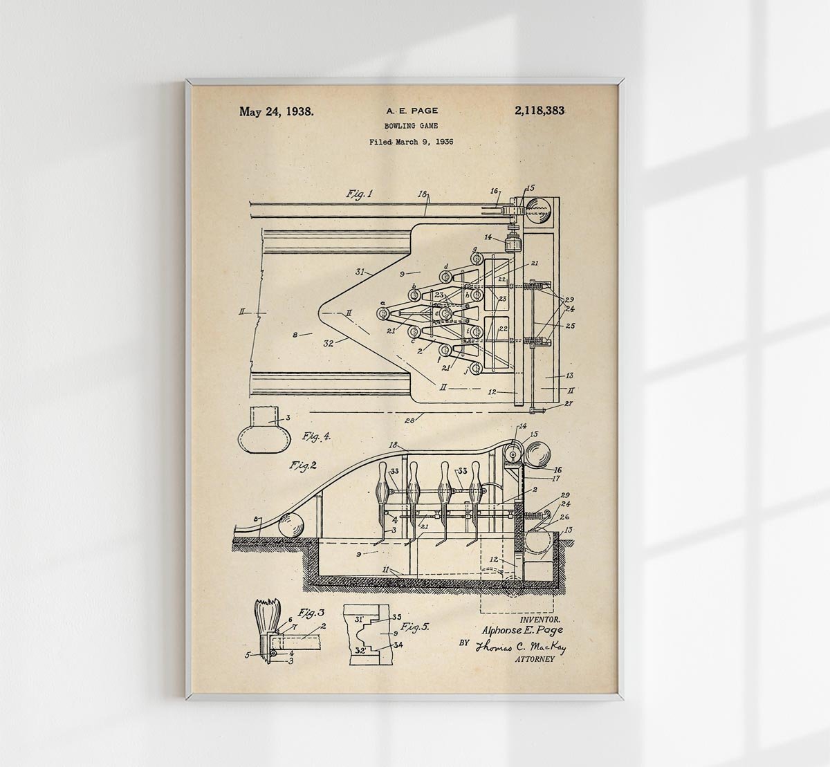 Bowling Game Patent Poster