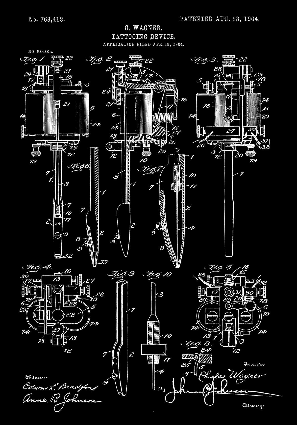 Tattoo Machine Patent Poster